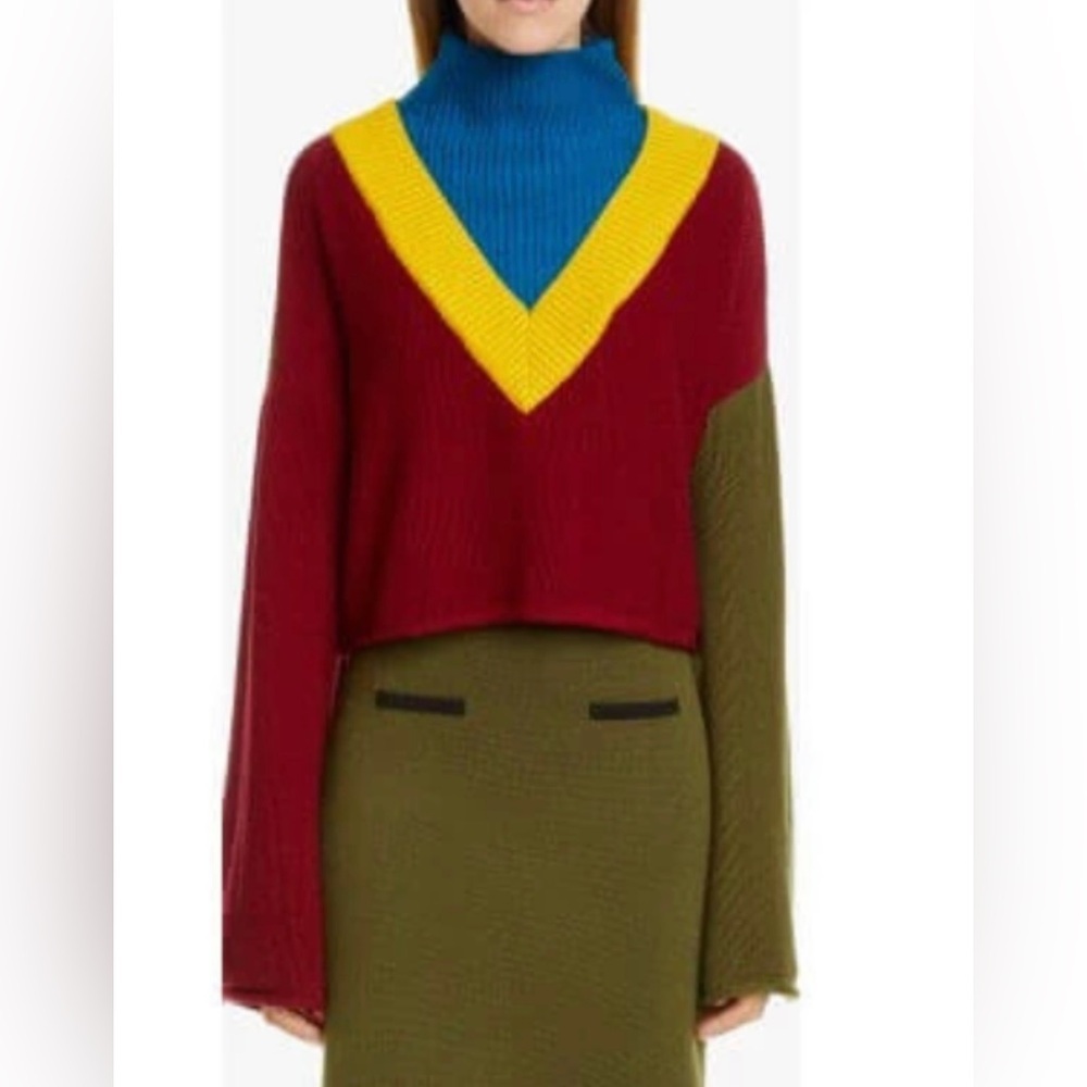 Victor Glemaud Wool Multicolor Turtleneck Sweater. Size S